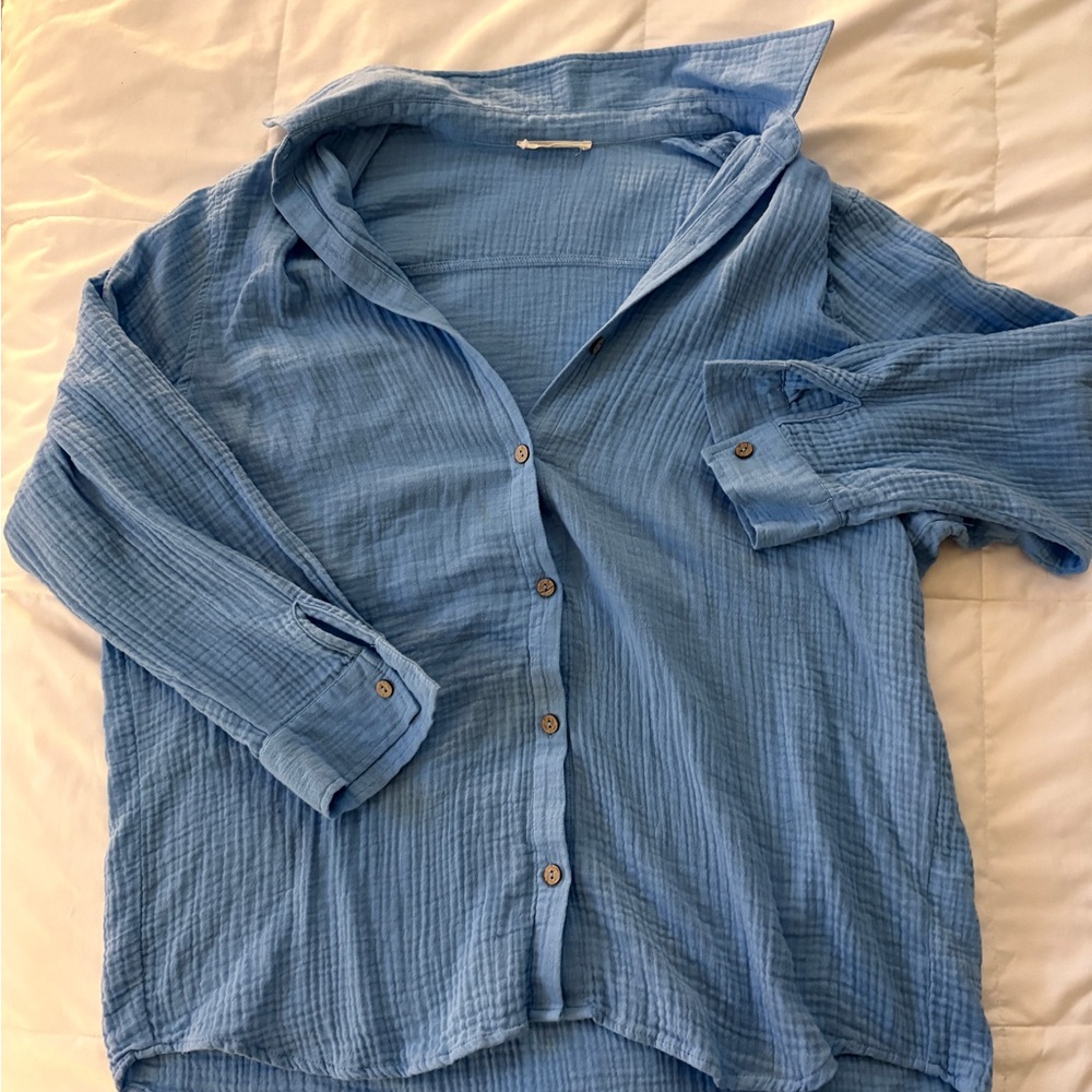 Blue Button-Up Shirt
